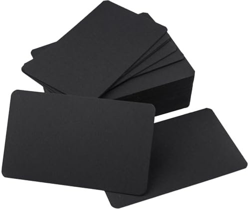 100 Stück Schwarz Blanko Spielkarten,Visitenkarten Blanko,Blank Cards,Leere Spielkarten,Flash Cards,Kraftpapier,Visitenkarten,Flash-Karten, Blanko,Weiße Postkarte,Dankeskarte-54 x 88 mm