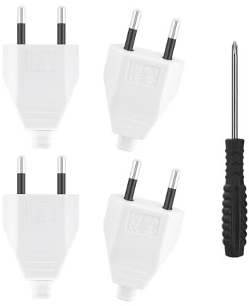 Stücke Eurokupplung Flach, Euro Kupplung 230v Flach,Schuko Kupplung Flach, Eurostecker Flach für Schuko Stecker Flach(Weiß),Kupplung 230V (White, 4 Stücke)