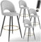 TecTake® Lot de 4 Tabouret Bar Aspect Velours Chaise de Bar avec Repose-Pieds Chaise Haute Cuisine pour îlot Central H110cm Rembourrée avec Dossier Tabouret Haut Cuisine comptoir Bar