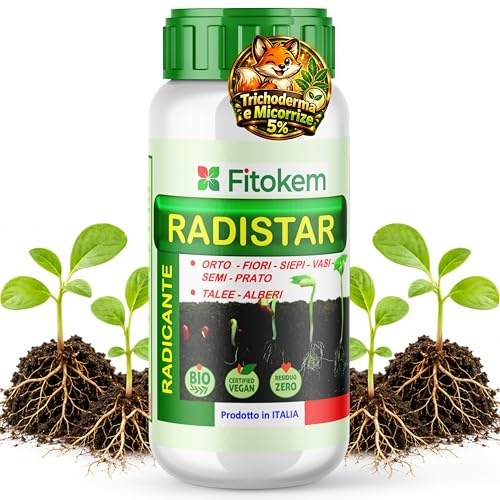 FITOKEM Radistar - Effetto Ormone Radicante per Talee in Polvere (100 gr) Radicante per Piante, Limone, Orchidee, Micorrize Bio, Stimola la Produzione e la Crescita Naturale delle Radici Made in Italy