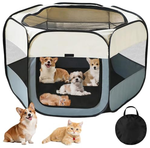 Zogxyc Parc Pliable pour Chiot, 110 x 110 x 60 cm Parc pour Chien Surgir
