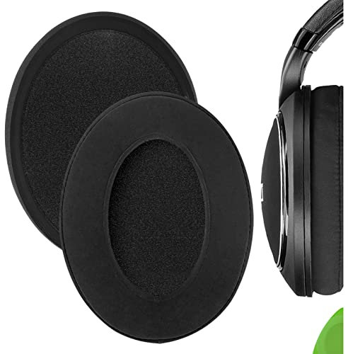 Geekria Comfort Laminated Fabric Replacement Ear Pads for Sennheiser HD 598/ 598SE/ 598CS/ 598SR/ 595/599/ 599SE Headphones, Repair Parts (Black)