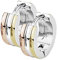 viva-adorno 1 Paar Damen Klappcreolen Hoop Ohrringe dreifarbig Edelstahl Tricolor Rosegold Gold Creolen ER94_Tri, 13mm