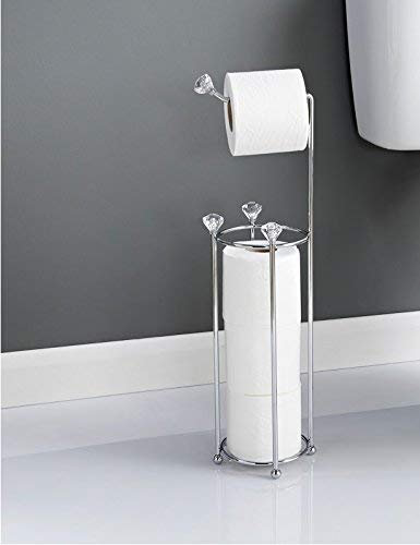 Kachhu® New Crystal Stainless Steel Chrome Plated Free Standing Toilet Paper Roll Holder.