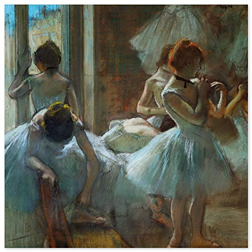 JUNIWORDS Poster, Edgar Degas, Blaue Tänzerinnen in der Pause, 60 x 60 cm