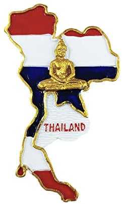 Thailand 3D Map-Shaped Fridge Magnet Souvenir Gift,Resin Handmade Thailand Refrigerator Magnet Home & Kitchen Decoration Collection