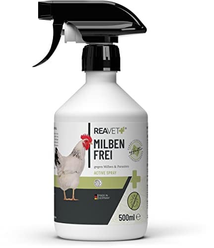 ReaVET Milbenspray für Hühner 500ml mit Soforteffekt gegen Juckreiz & Befall, Antimilbenspray bei Hühner & Geflügel im Hühnerstall I Milbenschutz zur effektiven Abwehr von Milben & Parasiten