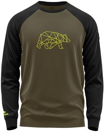 FORSBERG Raglar Herren Longsleeve - Langarmshirt mit Raglan-Schnitt, Bären-Logo, atmungsaktiv & bequem, ideal für Alltag und Freizeit