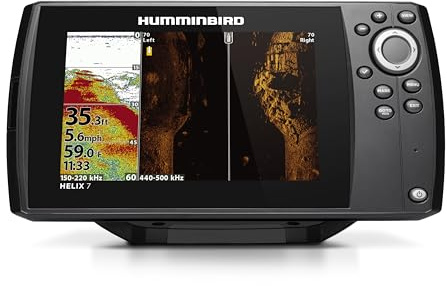 Humminbird Helix 7 G4 GPS Fischfinder mit Wandler, Dual Spectrum Chirp Sonar & Side Imaging