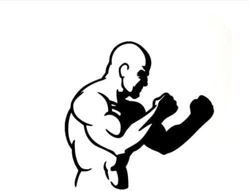 Kf1S29273 Car Sticker Waterproof 25 Cm Fashion Boxing Sport Vinyl Car Sticker Silhouette Black/Silver