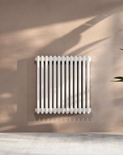 Bathroom Radiators Horizontal Double Column Traditional Designer White Rads Cast Iron Style 600 x 605mm