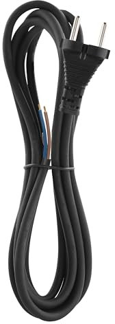 EMOS Cavo di collegamento in gomma, 3 m, cavo di alimentazione, cavo di collegamento Schuko, 2 x 1,0 mm2, gomma H05RN-F, in neoprene, nero