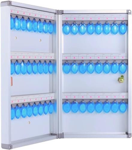 Schlüsselschrank,Wandmontierbarer Schlüsselschran 48-Bit-Schlüsselschrank mit Schloss Schlüsselkasten aus Aluminiumlegierung, doppelseitiger Schlüsselschrank for Autoschlüssel, Zimmerschlüssel, Schran