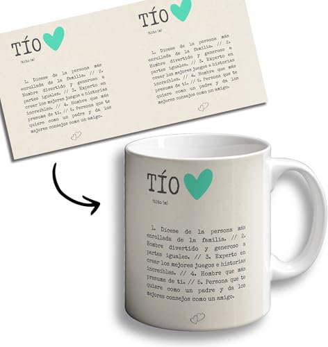 Taza TIO - Mug Familia - Regalo Original - Cerámica 350ml - Café y Té - Desayuno