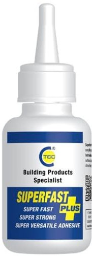 C.T.1 – C-Tech SUPER FAST PLUS Industrial Superglue – 20g | Ultra-Strong Cyanoacrylate Adhesive for Metal – Rubber – Glass – Plastic – Wood & More | Solvent-Free – Fast Bonding – High Tensile Strength