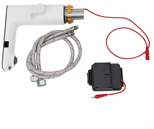 Robinet de lavabo à écran numérique pour mélanger l'eau chaude et froide pour un contrôle intelligent du capteur pour plus de commodité (blanc)