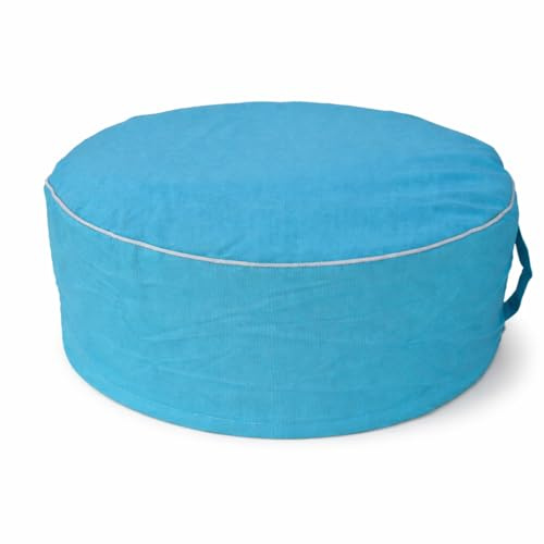 Bock op Kölle Aufblasbarer Outdoor Hocker Pouf, 55x25cm (Blau) | Aufblasbar und dadurch kompakt verstaubar; Tragegriff und Lotuseffekt unterstützen die mobile Outdoor-Nutzung.