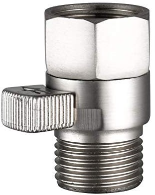 CIENCIA Vanne d’arrêt en Cuivre pour Pommeau de Douche G 1/2 Vanne Douche Contrôle de Débit et arrêt Valve Laiton, Nickel Brossé, AV016NA