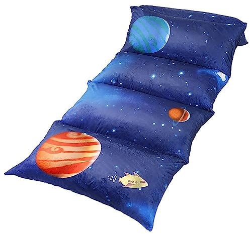 Butterfly Craze Bodenkissen Bett Lounger Abdeckung, gemütliche & stilvolle für Kinder & Erwachsene, Recliner Bodenkissen für ultimativen Komfort, Kleinkind Nap Mat, nur Abdeckung, Galaxy, Queen