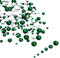 LolliBeads Resin Crystal Round Nail Art Mixed Flat Backs Acrylic Rhinestones Gems,Mix Size 1.5-5 mm, Color Emerold Green (1200Pcs)