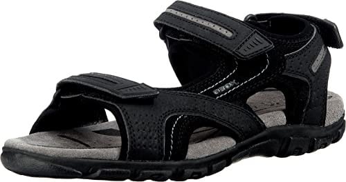 Geox Uomo Sandal Strada D, Sandali Uomo, Nero Grigio Black Stone, 43 EU