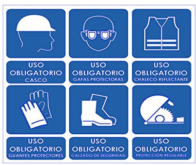 Oedim signalétique Affiche Normes en polypropylène alvéolaire 5 mm 100% personnalisé Chantier | 70 x 50 cm signalétique Durable et économique | Chantier | constructoras