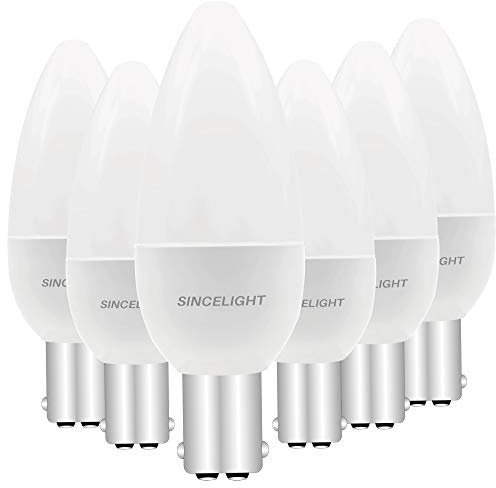 Bombillas LED Vela con Casquillo BA15D (5 Vatios, 500 lúmenes, Blanco Cálido 2700 Kelvin, No Regulables, Forma B35 estándar) Paquete de 6