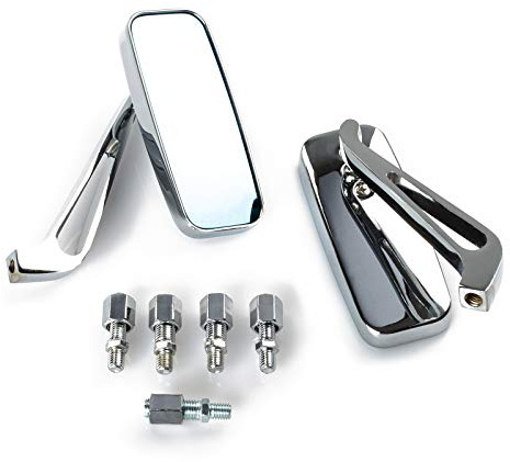 Paar Spiegel Rückspiegel Motorrad Naked Custom Metal Chrome DX + SX