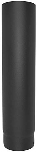 125mm Flue Pipe Vitreous Enamel 1000mm (1m) Stove Pipe – Matt Black – for Wood Burner, Multi Fuel, Gas & Oil Stoves – CE & HETAS Approved – Model 67-125-010