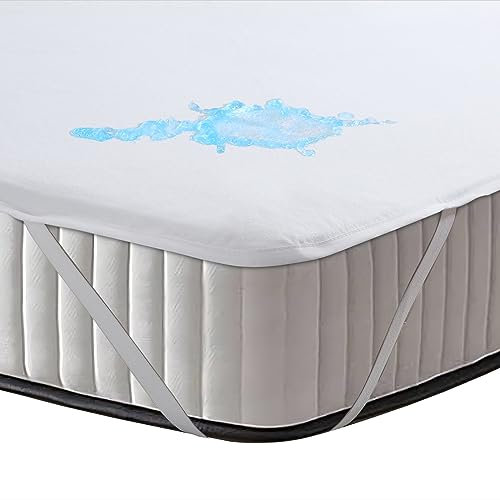 Matratzenschoner 70x140 Baby Wasserdicht Molton Atmungsaktiv Matratzenschutz Baumwolle Nässeschutz 70x140cm Kinderbett Oeko-TEX Zertifiziert Matratzenschoner Babybett, Weiß