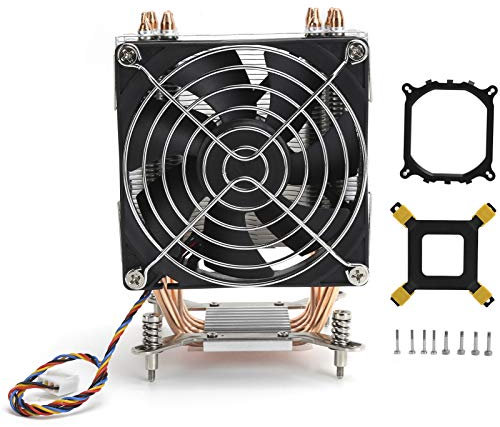 Enfriador de CPU para LGA2011 1366 1150 1151 1155 1156 Suministros de computadora, Ventilador de enfriamiento de 9 cm Ventilador de enfriamiento de CPU con Placa Posterior y Soporte