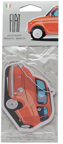 Puckator Désodorisant à Suspendre FIAT 500-Voiture Rétro Parfum Orange Lufterfrischer für Zuhause, bunt, único