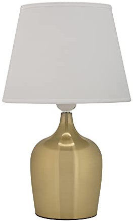 Pauleen 48205 Golden Glamour Tischleuchte max. 20 Watt Gold, Weiß Metall, Stoff E27