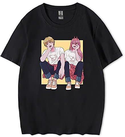Chainsaw Man T-Shirt Summer Short Sleeve Round Neck Power T-Shirts Chainsaw Man Power T-Shirt Casual Harajuku Pullover for Men Women Teens