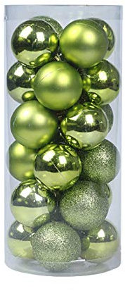 Weihnachtskugeln Weihnachtsdeko Set 24 STK in 3cm, Kunststoff Weihnachtsbaumkugeln Box mit Aufhänger Christbaumkugeln Plastik Bruchsicher, Weihnachts Weihnachtsdekorationen (Violett, 3cm)