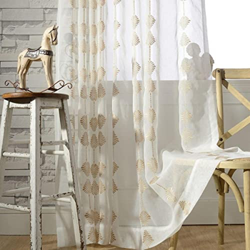 Rideaux en Tulle brodés pour chambre salon élégant or transparent Volie rideaux romantiques gaze pour balcon