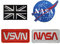 Aufnäher mit britischem und NASA-Logo, zum Aufbügeln oder Aufnähen, taktisches NASA-Logo, Militär, bestickte Aufnäher für Kinder, Kleidung, Teamkleidung, Mützen, Taschen, Rucksack, Uniform, 4 Stück