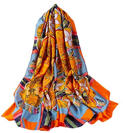FAIRYGATE Seidentücher Elegant Stillvoll Seide Halstuch Stola Schal Geschenk Freundin Damen Schals für Damen 90 * 180 cm 82007