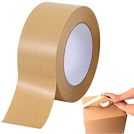 ZHome 19,8 m starkes, selbstklebendes, umweltfreundliches Packband, Kraftpapier-Klebeband für Umzugskartons, Gepäck, Karton-Dichtungsband, Bilderrahmen-Trägerband, 5,5 cm
