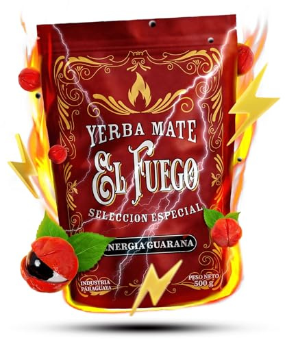 El Fuego Yerba Mate Energia Guarana 500g - High Energy Guarana & Guayusa Infusion Loose Leaf Mate Tea