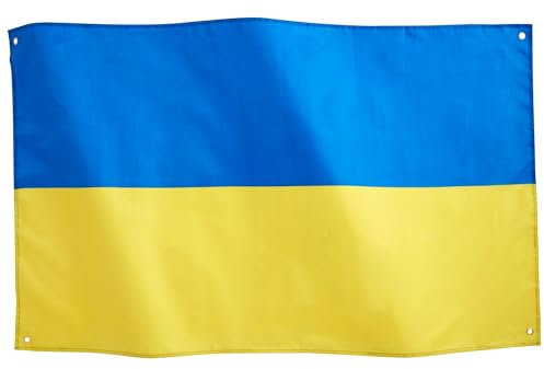 Runesol Ucrania Bandera Nacional 3x5, 91x152cm, Прапор України 4 Ojales, Ojal De Latón En Cada Esquina, Bandera Ucraniana, Banderas Premium, Impermeable, Interior, Exterior, Año Nuevo Ortodoxo