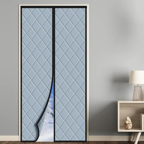 Homealexa Magnetic Thermal Insulated Door Curtain,Thermal Door Cover Sturdy Thickened Tear-Proof, Windproof Insulated Door Curtain Soundproof for Living Room