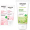 WELEDA Bio Mandel Sensitiv Feuchtigkeitspflege, Naturkosmetik sanfte und unparfümierte Gesichtscreme für sensible Mischhaut (1 x 30 ml) & Bio Naturally Clear Klärendes Waschgel (1 x 100 ml)