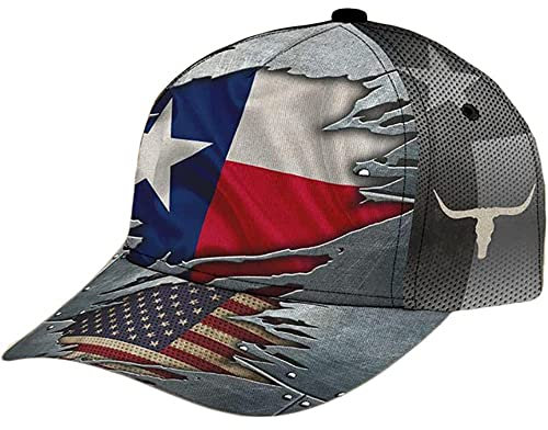 Basecap Texas Und Amerikanische Flagge Hip-Hop-Hut Für Sport Casual Mütze Verstellbar Damen Baseball Cap Reisen