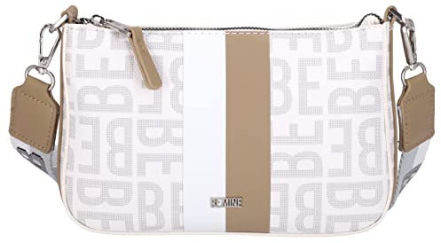 Be Mine Umhängetasche Ibiza | schicke Umhänge Tasche aus hochwertigem Kunstleder | kleine Tasche mit längenverstellbarem Schulterriemen | praktische Reißverschlussfächer (Taupe)