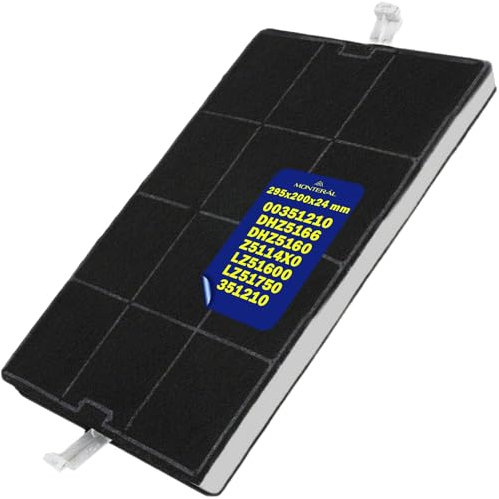 Filtro Carbone Attivo per Cappa Aspirante Cucina 295 x 200 x 24 mm 00351210 351210 DHZ5166 DHZ5160 Z5114X0 LZ51600 LZ51750 per Bosch per Siemens per Balay per Bauknecht Garanzia di 10 Anni - MONTERAL