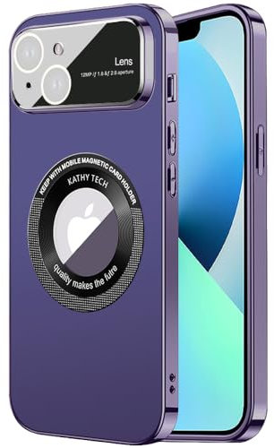 Rdyi6ba8 Custodia Compatibile con iPhone 13, Magnetica TPU Silicone+Hard PC Cover con [Copri Fotocamera] Supporta Ricarica Wireless Antiurto Case per iPhone 13,Viola