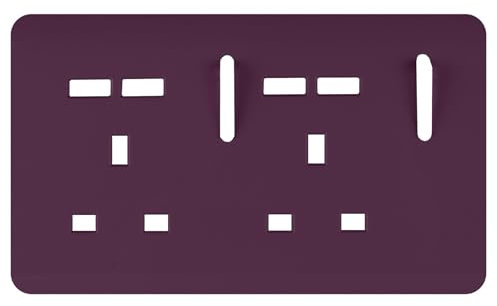 Trendi Switch 2 Gang 4 Port USB Spare Faceplate for Modern Designer Plug Socket in Plum Purple