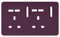 Trendi Switch 2 Gang 4 Port USB Spare Faceplate for Modern Designer Plug Socket in Plum Purple