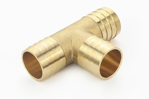 GASMIS T-Stück Schlauchverbinder aus Messing 3/4-19mm, Verteilerstück für Wasserschlauch, Ablaufschläuche